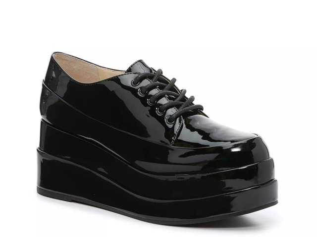 black platform oxfords