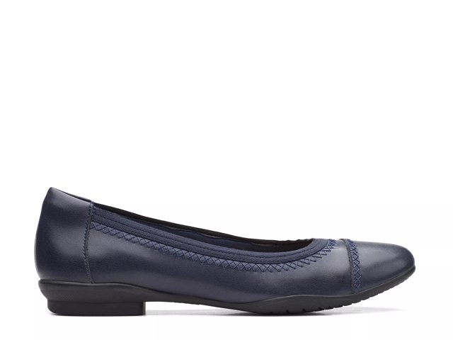 Clarks navy flat shoes clearance