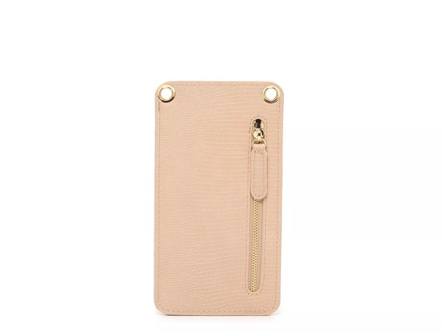 Genuine Pebbled Leather Zipped Pouch Add-On for Crossbody iPhone Phone