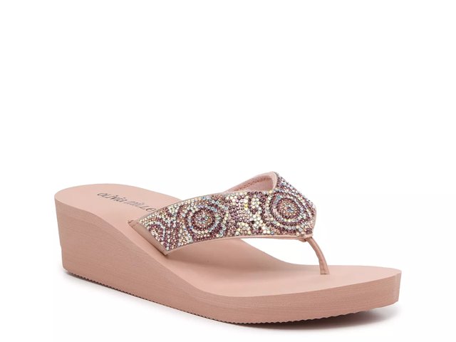 Olivia Miller Mary Anne Wedge Flip Flop