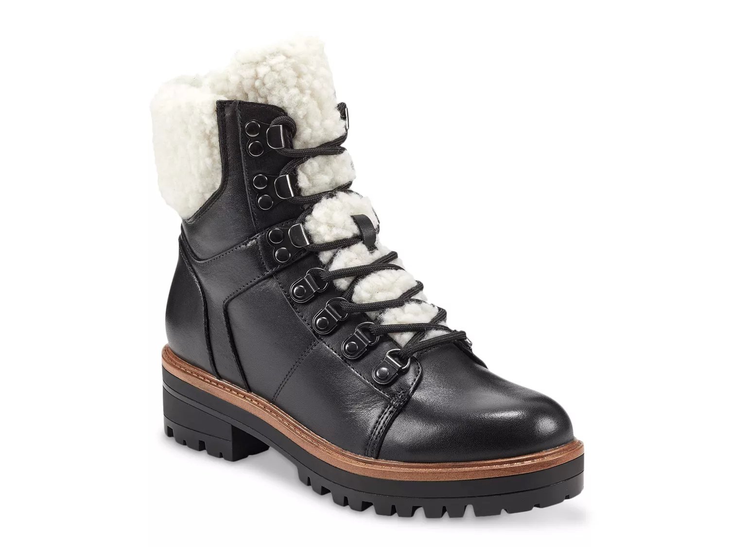 dsw black lace up boots