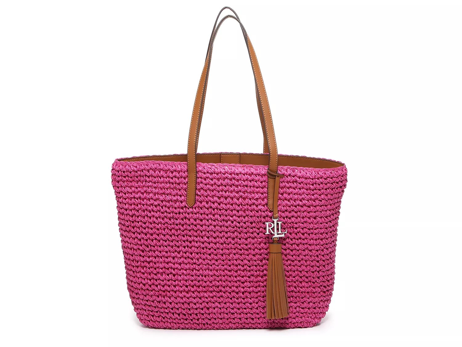 Lauren ralph lauren 2024 tolton crochet straw tote