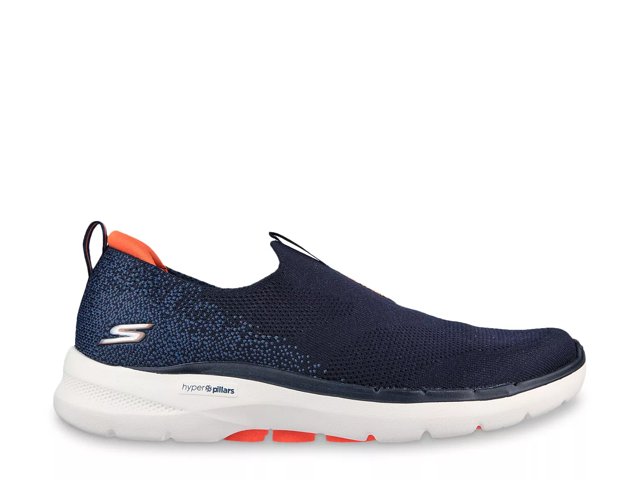 Skechers Performance GO WALK 7 SLIP ON - Walking trainers -  navy/orange/dark blue 