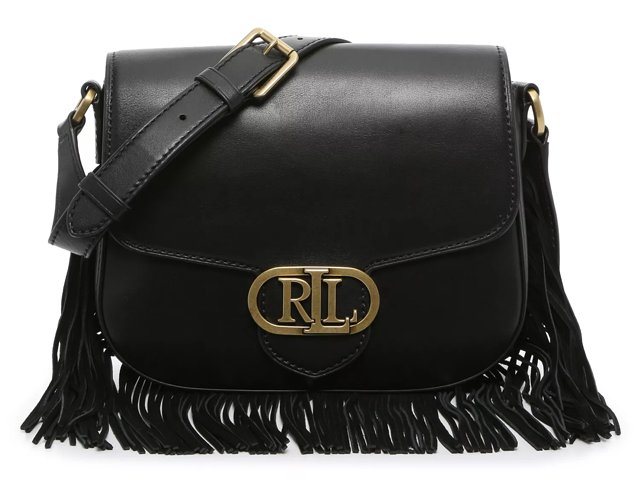 LAUREN RALPH LAUREN VEGAN LEATHER MEDIUM ADDIE CROSSBODY, Black Women's  Cross-body Bags