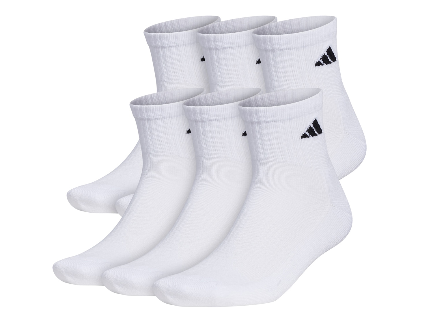 adidas Cushioned Men's Quarter Ankle Socks - 6 Pack - Free Shipping | DSW
