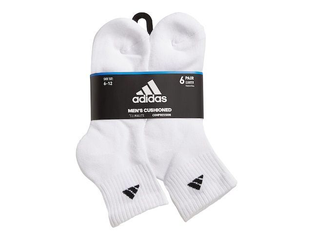 adidas Cushioned Men's Quarter Ankle Socks - 6 Pack - Free Shipping | DSW