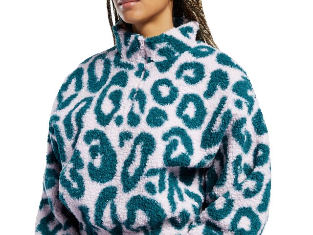 Reebok Classics Leopard Sherpa Half Zip Women S Sweatshirt Dsw