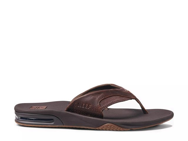 Reef leather fanning flip flops hot sale