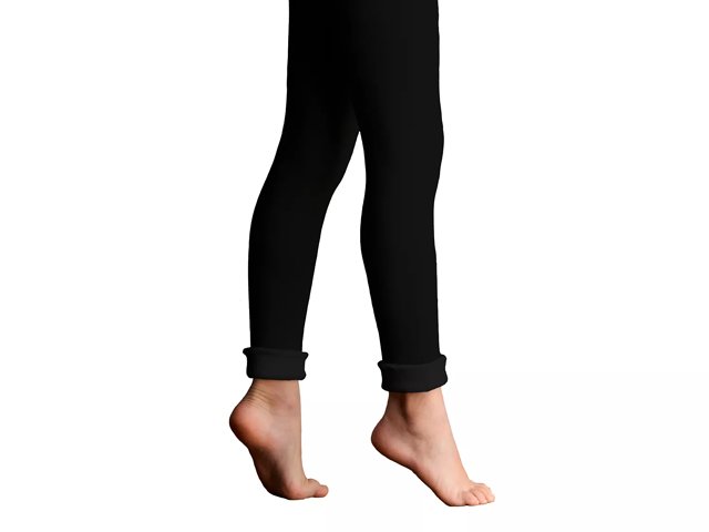 Lemon Faux Fur Lined Kids Leggings