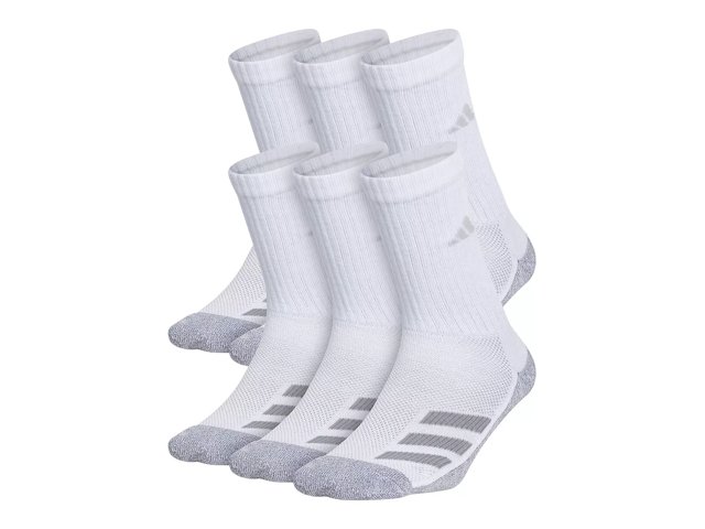 adidas Cushioned Angle Stripe Kids' 6-Pack Crew Sock - Free