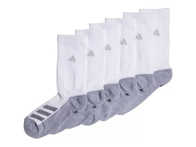 adidas Cushioned Angle Stripe Kids' 6-Pack Crew Sock