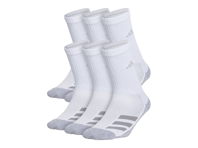 adidas Cushioned Angle Stripe Kids' 6-Pack Crew Sock - Free Shipping | DSW