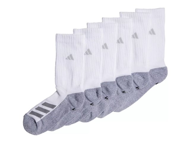 adidas Cushioned Angle Stripe Crew Socks 6 Pairs - Black, EW4445