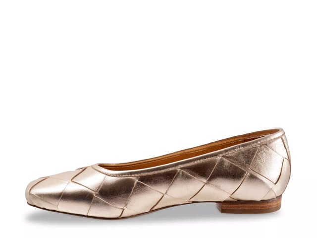 Rose gold metallic best sale woven women's kelli flats