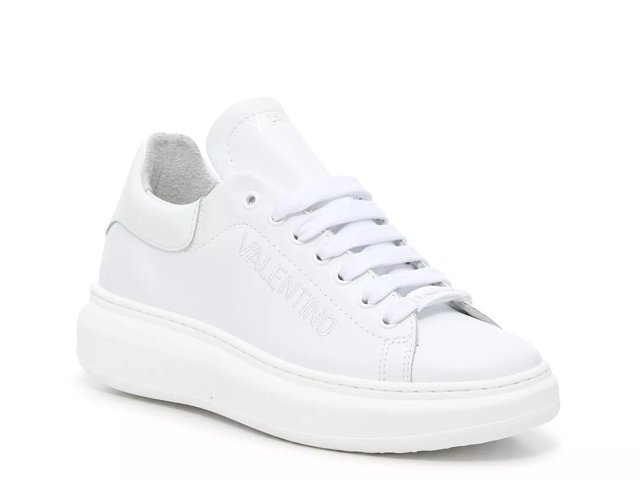 Valentino By Mario Valentino Men's Logo Leather Sneakers In White