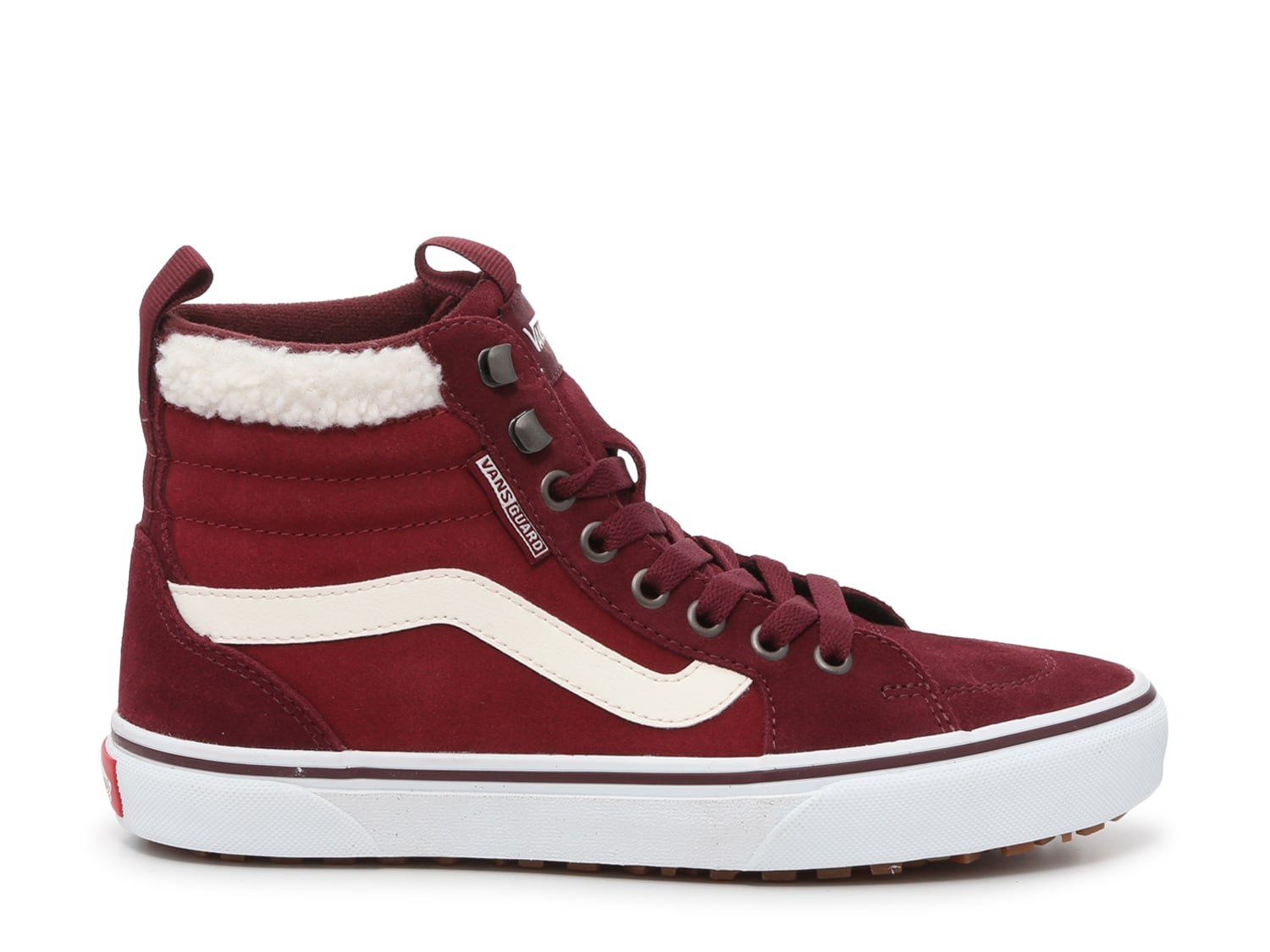 burgundy vans high tops womens