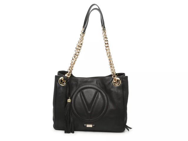 Valentino by Mario Valentino: Luisa Embossed Leather & Gold Handbag VA2106