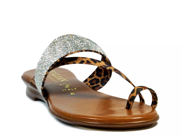 Italian shoemakers best sale rhinestone flip flops
