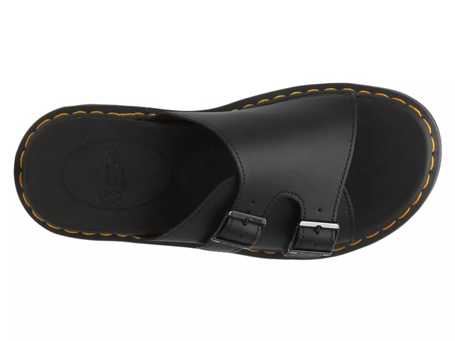 Dax Men's Leather Slide Sandals in Black