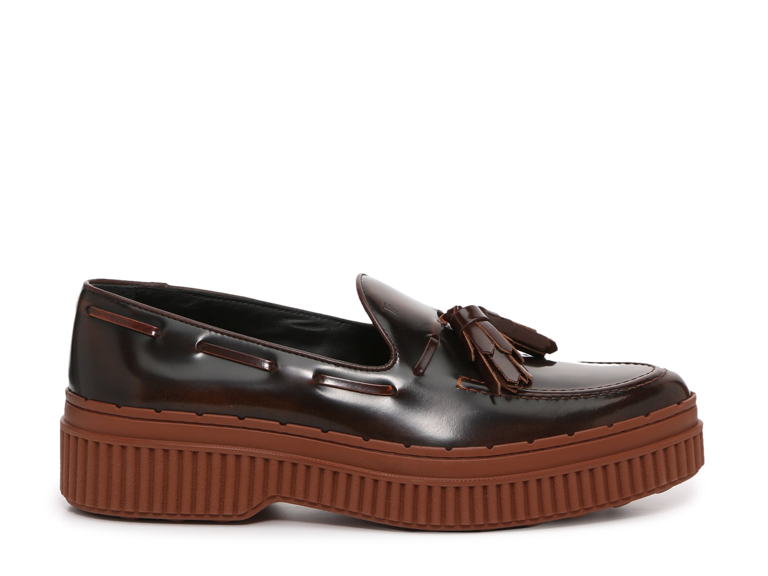 brown platform loafers women