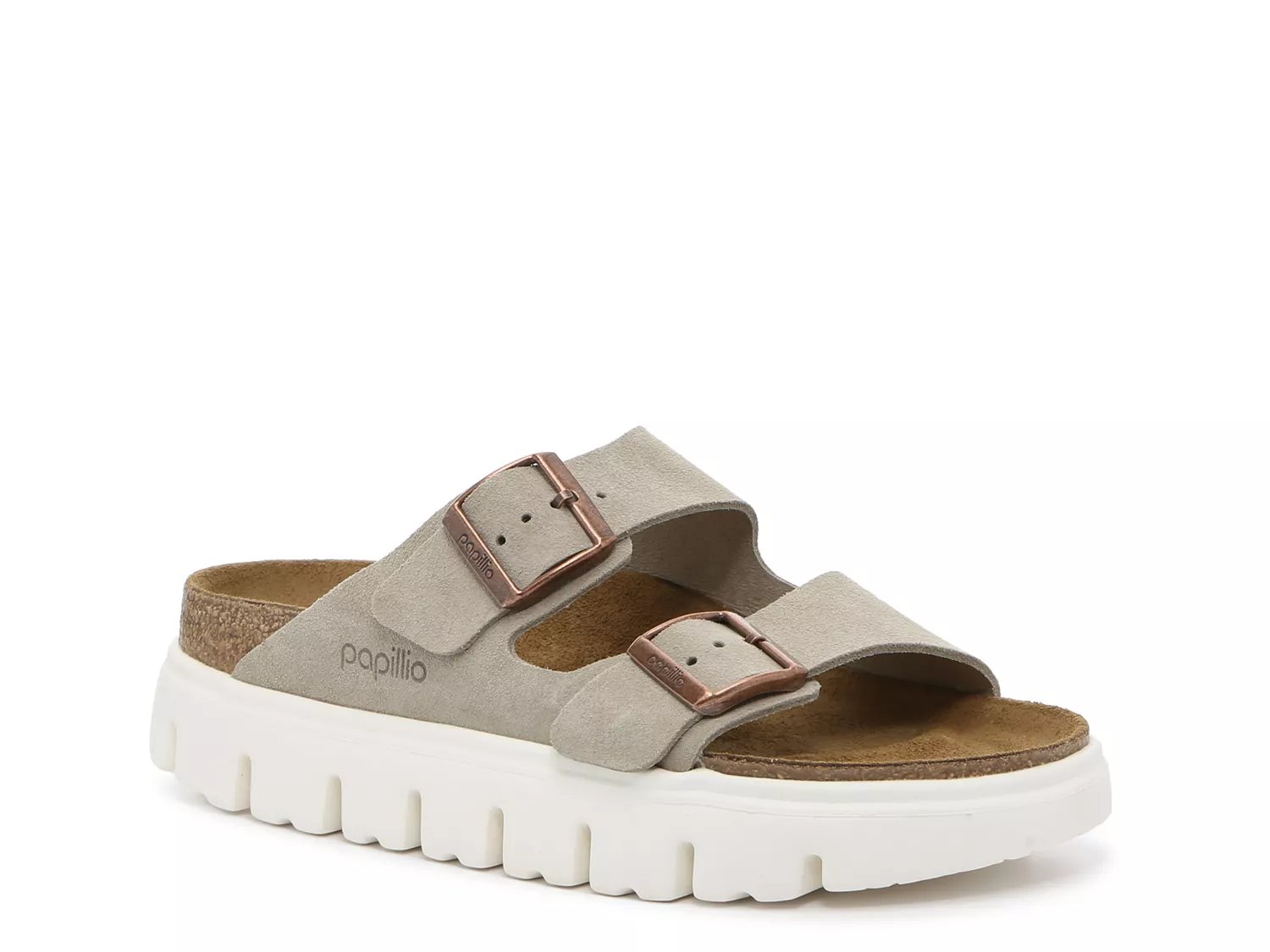 Arizona Platform Suede Leather Taupe