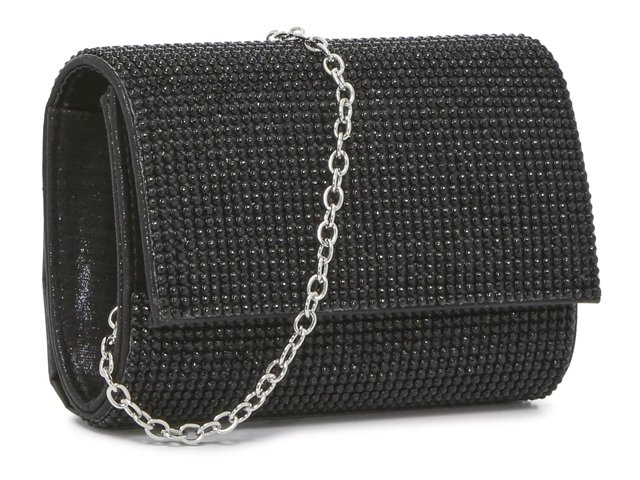 Karl Lagerfeld - K/Signature Glitter Chain Box Clutch Silver