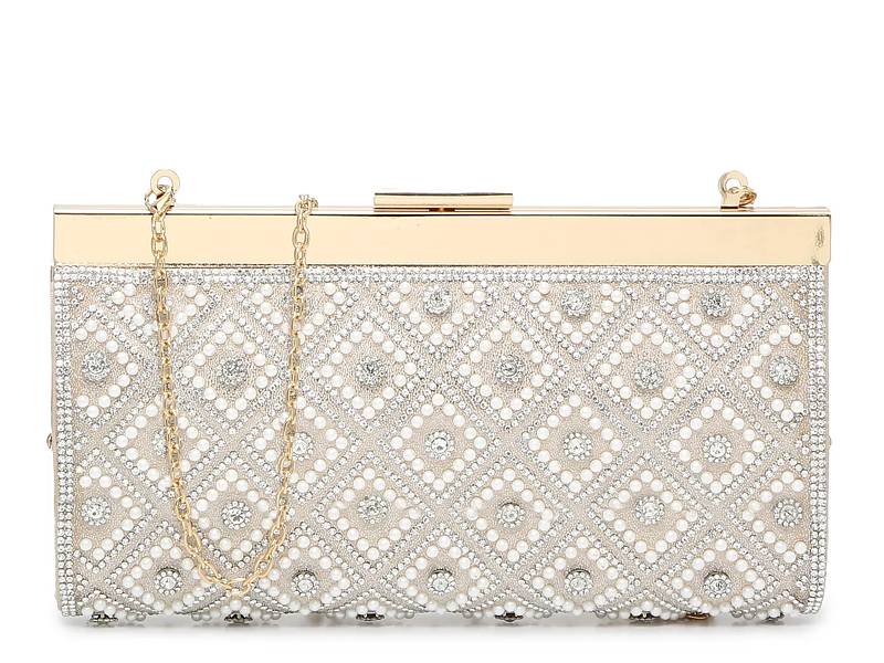 Kelly & Katie Curves Crystal Clutch | Women's | Gold Metallic | Size One Size | Handbags | Clutch | Shoulder Bag