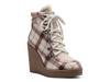 Maelyn Wedge Bootie Beige/Off White Plaid view