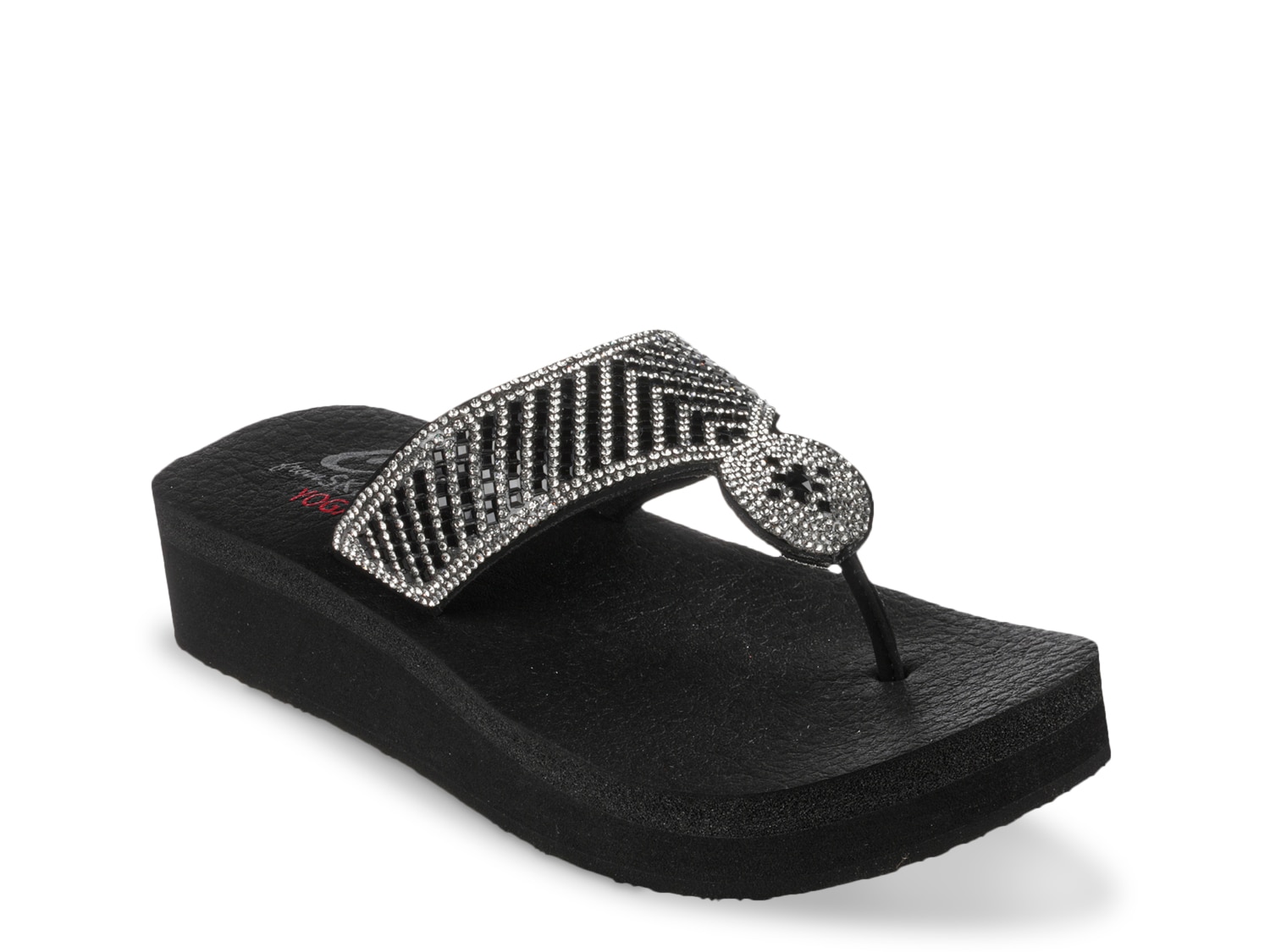 Buy SKECHERS Womens Vinyasa Stone Candy Yoga Foam Wedged Sandals Black