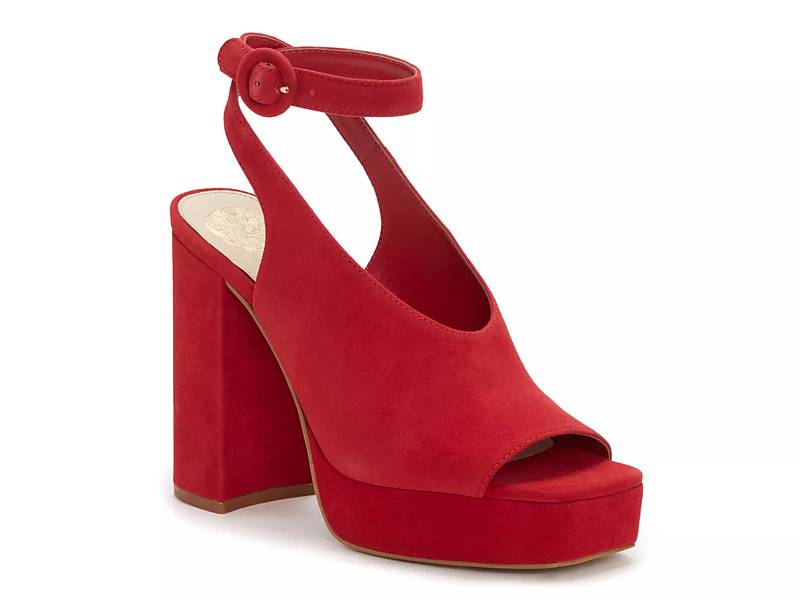 dsw red block heels