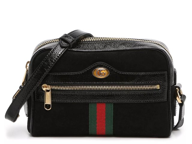 Gucci Logo Stripe Leather Crossbody Bag