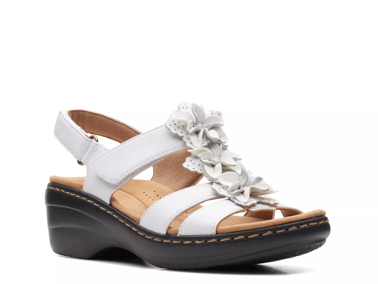 Clarks white shop sandals