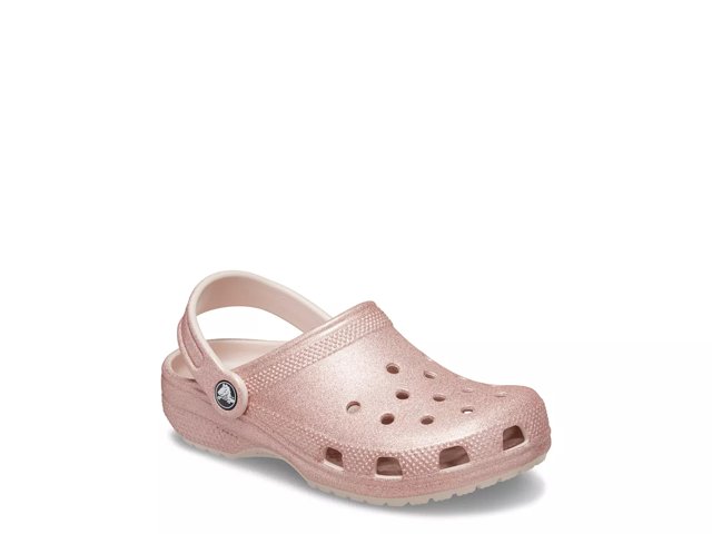 Glitter pink crocs sales