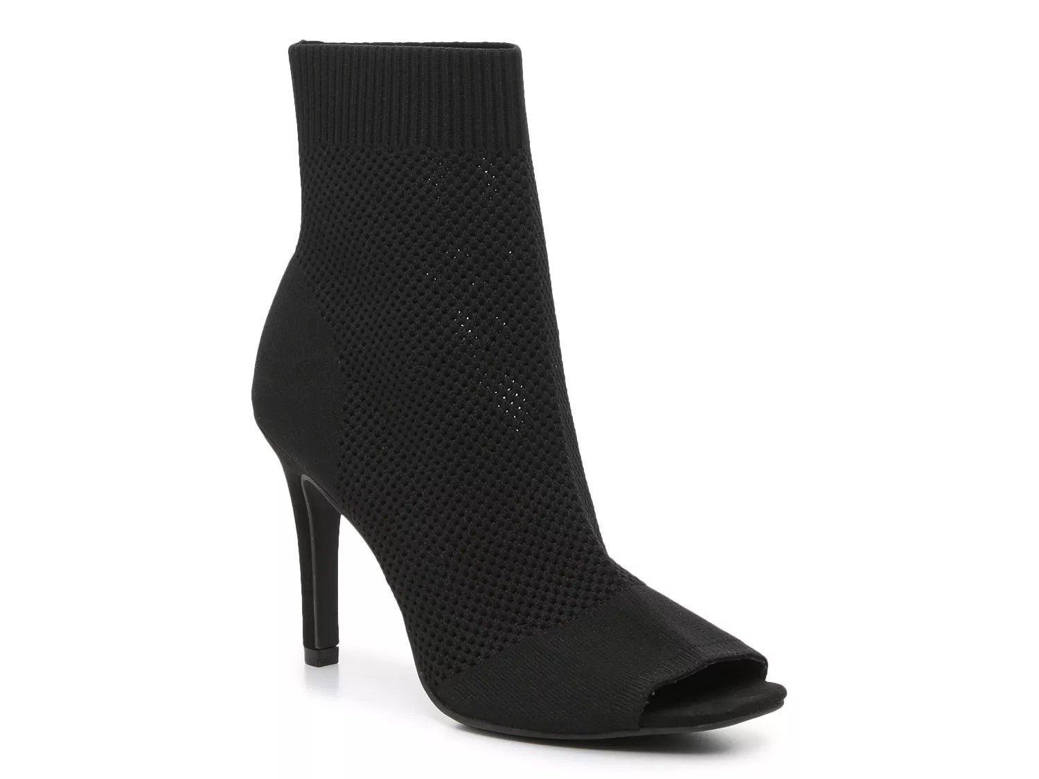 Black peep outlet toe booties