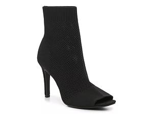 Black knit peep toe shoe clearance boot