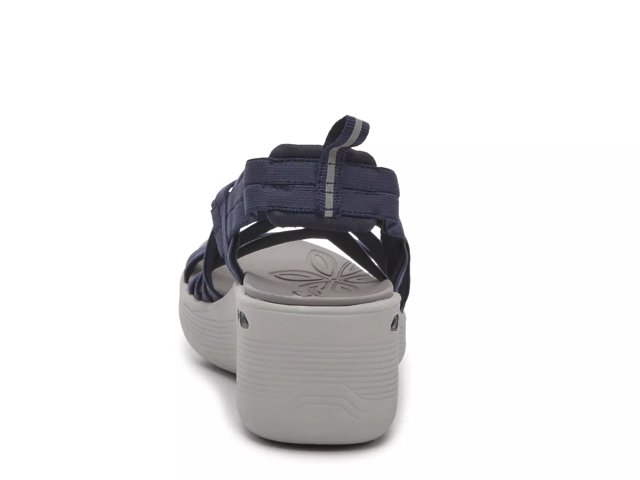 Skechers navy wedge sandals hotsell