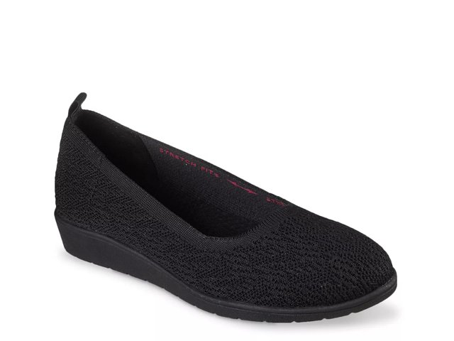 Skechers Cleo Flex Wedge FlipSide Skimmer Flat Vegan Materials