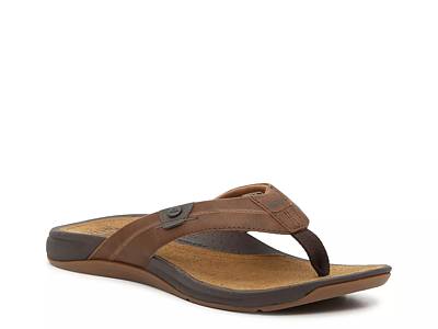  KuaiLu Men's Yoga Mat Leather Flip Flops Thong Sandals with  Arch Support | Sandals