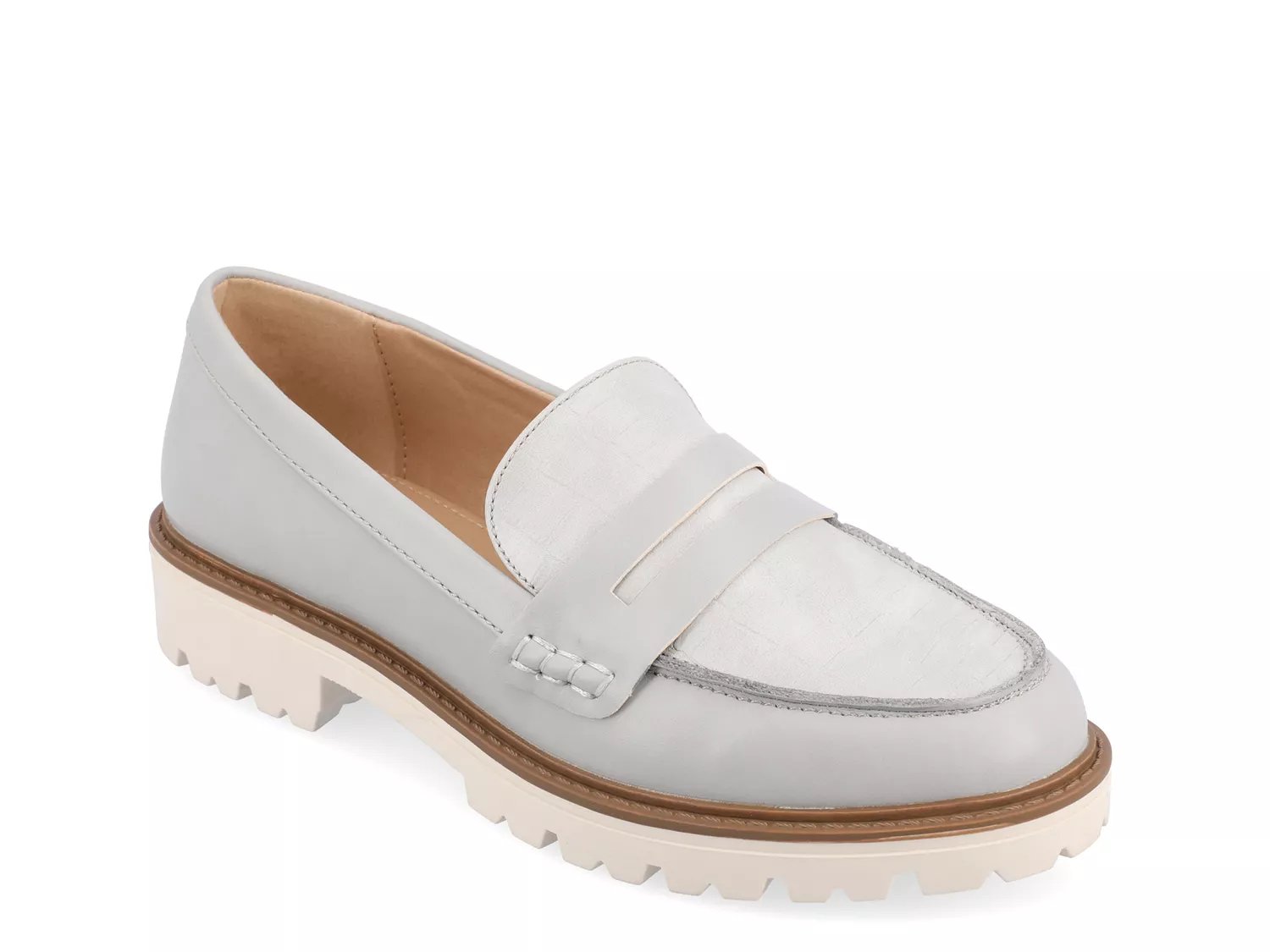 Journee Collection Kenly Penny Loafer | Women's | Grey | Size 8.5 | Loafers | Block