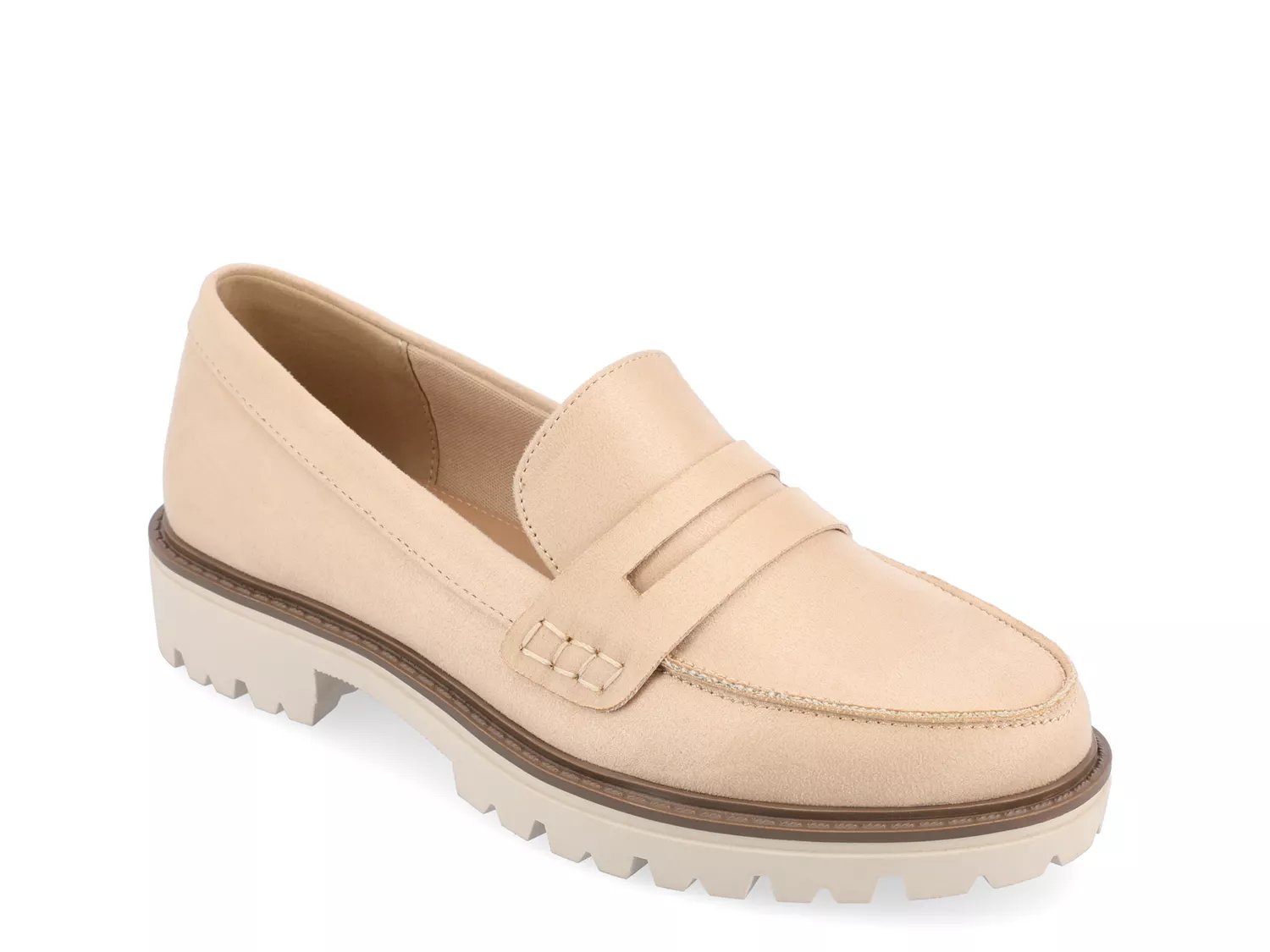 Journee Collection Kenly Penny Loafer | Women's | Taupe | Size 8 | Loafers | Block