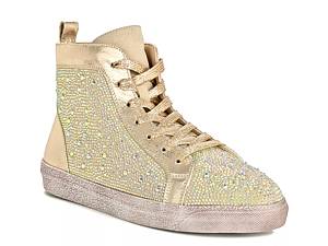 Gold high top on sale trainers