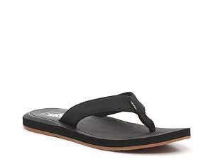 Skechers Solid Black Flip Flops Size 9 - 50% off