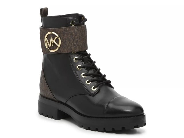 Introducir 59+ imagen michael kors combat boots black