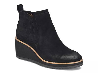 Black suede wedge clearance bootie