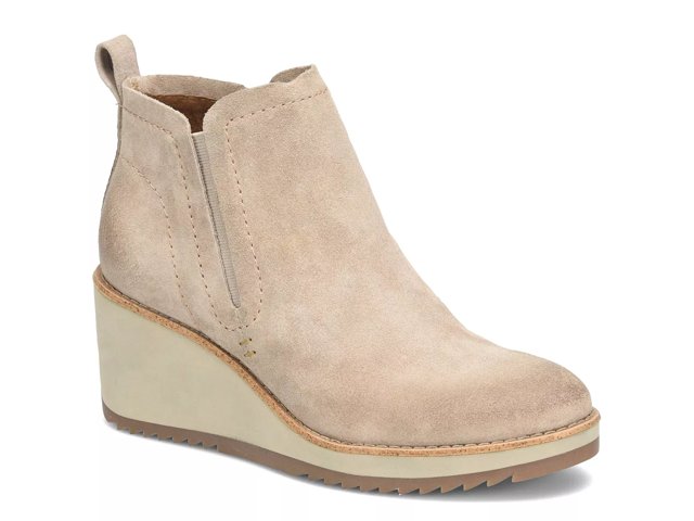 Tan suede discount wedge booties