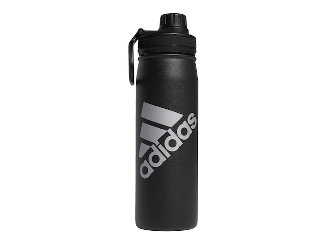Silver Adidas Unisex Steel Straw 600ml Water Bottle
