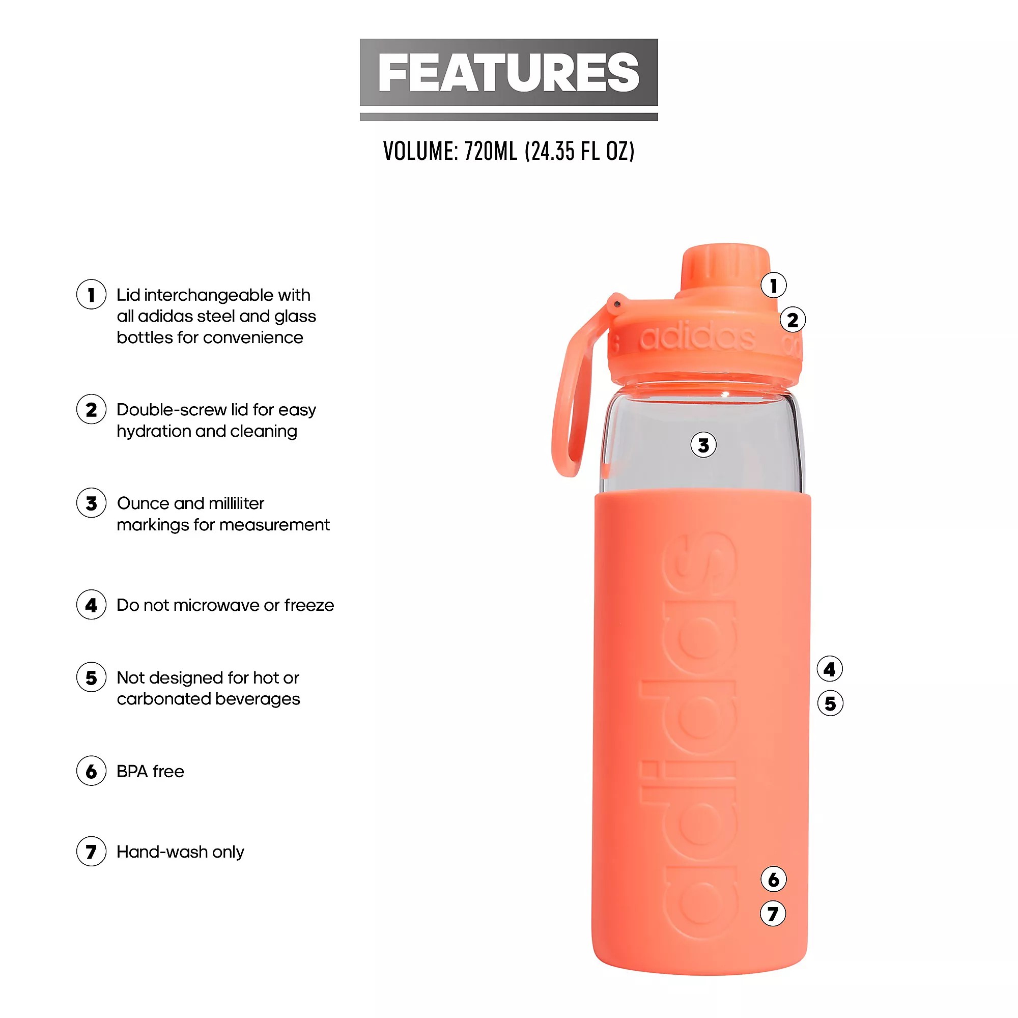 adidas glass water bottle