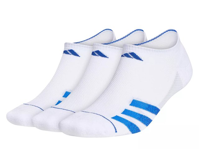 adidas Superlite Stripe 3 Men's No Show Socks - 3 Pack - Free Shipping | DSW