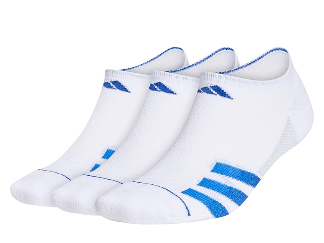 adidas Superlite Stripe 3 Men's No Show Socks - 3 Pack - Free Shipping | DSW