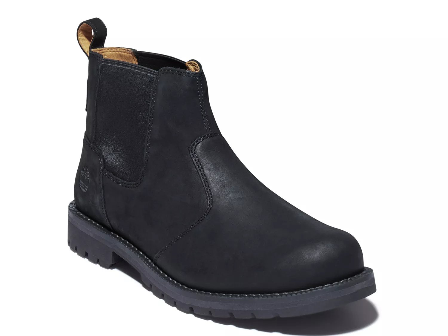 Black leather outlet timberland boots mens